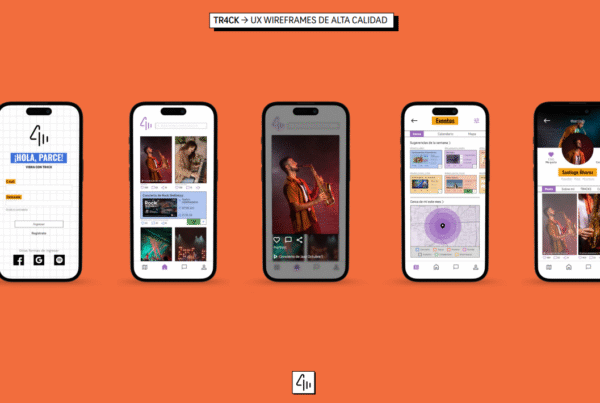 Diseño UX UI de la aplicación Tr4ck para gestión de proyectos musicales
